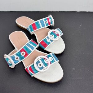 Kate Spade New York Marine Flat Sandals Slides, Sz 6.5 GUC